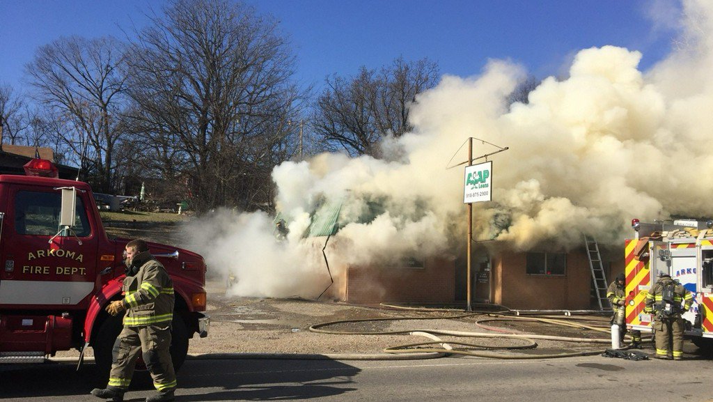 A fire broke out at the Arkoma Tag Agency Wednesday. The office on Main