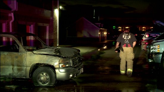 An apartment and three vehicles were damaged by an early morning fire, authorities say. Fire fighters were called to the Lincoln at Central Park Apartments to put out a reported vehicle fire around 7:45 Sunday morning.  When fire crews arrived, they found three vehicles totally involved