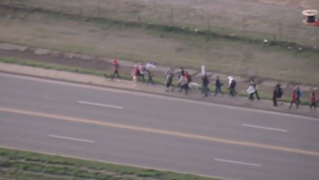 Sky 5 flies over Yukon teachers marching to Capitol    