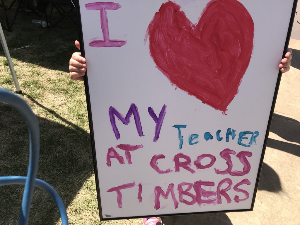 Lots of signs here at the Capitol. #okteacherwalkout 