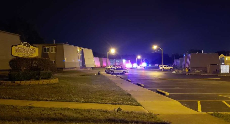 Two people are hurt after a double shooting in north Tulsa.  Officers responded around 1:15 a.m. to the Edenwood Apartments near M.L.K. Jr. Boulevard and Apache, just south of Crawford Park. Police say one man was shot in the leg, and another was shot in the back.
