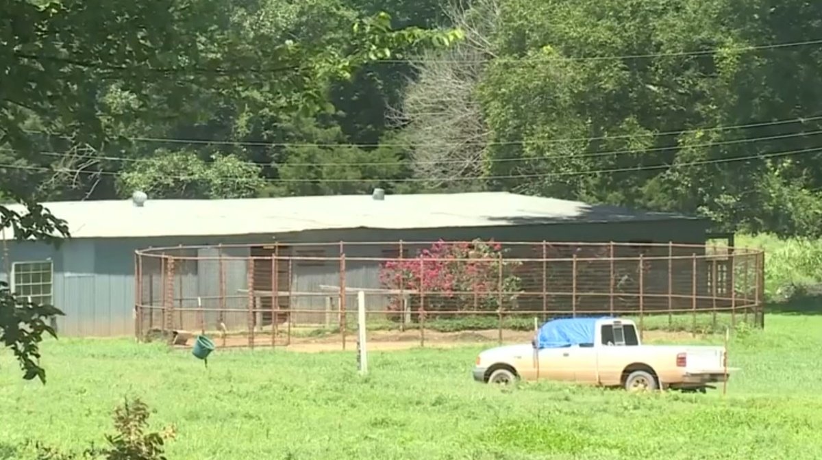 Four people are facing child neglect charges after a starving 15-year-old boy was found living in a barn with animals in Oklahoma.