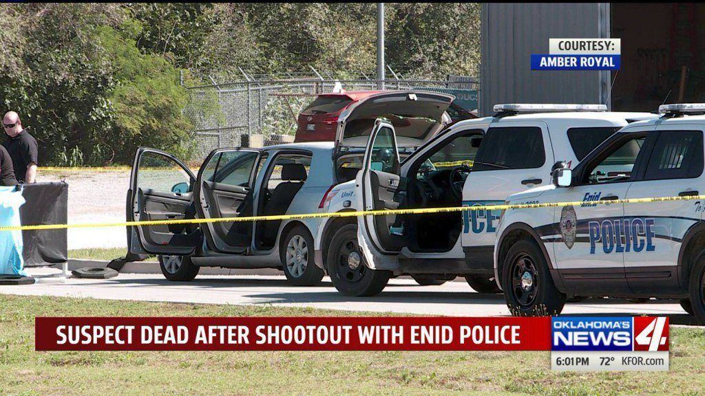 An armed robbery suspect is dead after an officer-involved shooting Thursday morning, Enid police confirm.