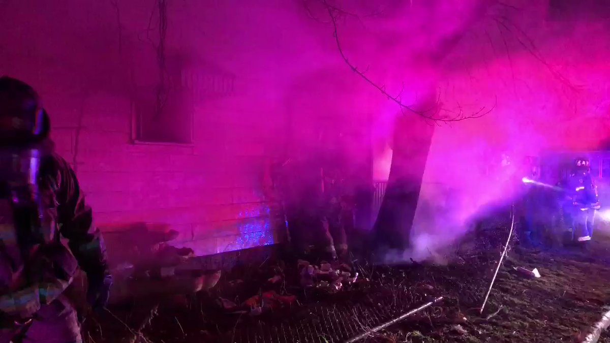 1200 SW Binkley St.   Firefighters arrived to find smoke and flames issuing from a 2 story house.  Crews found an open door on arrival and no victim after a search. Fire attack still in progress