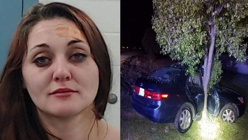 Woman arrested after allegedly driving under the influence, crashing into tree    