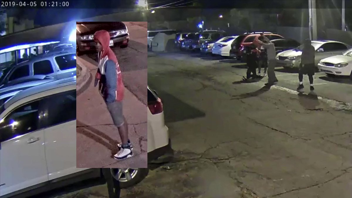 Police are searching for two men who robbed two other men at gunpoint  at the Westminster Apartments 