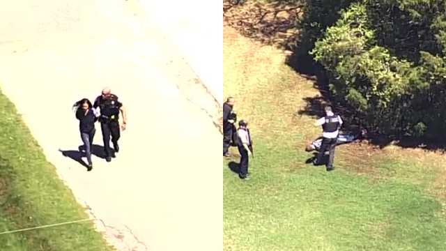 Two people in custody after police chase, manhunt in northeast OKC    