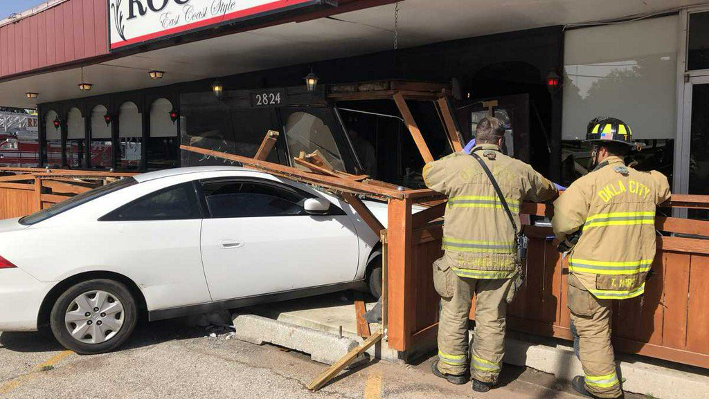 Person taken to hospital after car crashes into restaurant, OKCFD says    