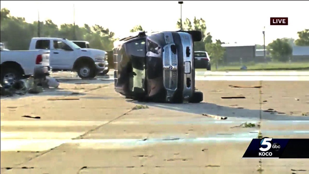 Destruction in El Reno, Oklahoma where a tornado hit overnight killing two people