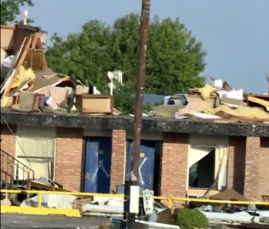 Destruction in El Reno, Oklahoma where a tornado hit overnight killing two people