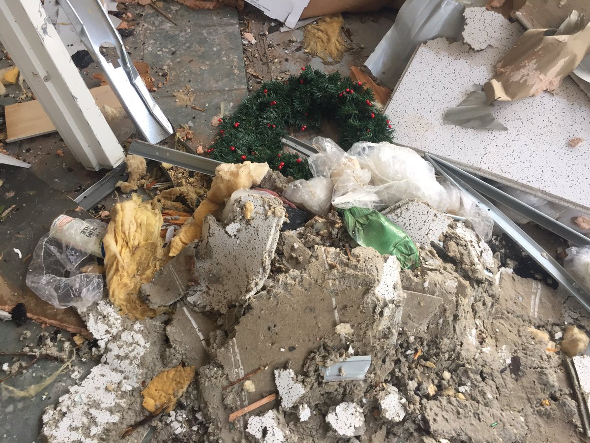 Damage left by Saturday's tornado through El Reno. This is what's left of the Frontier auto dealership office