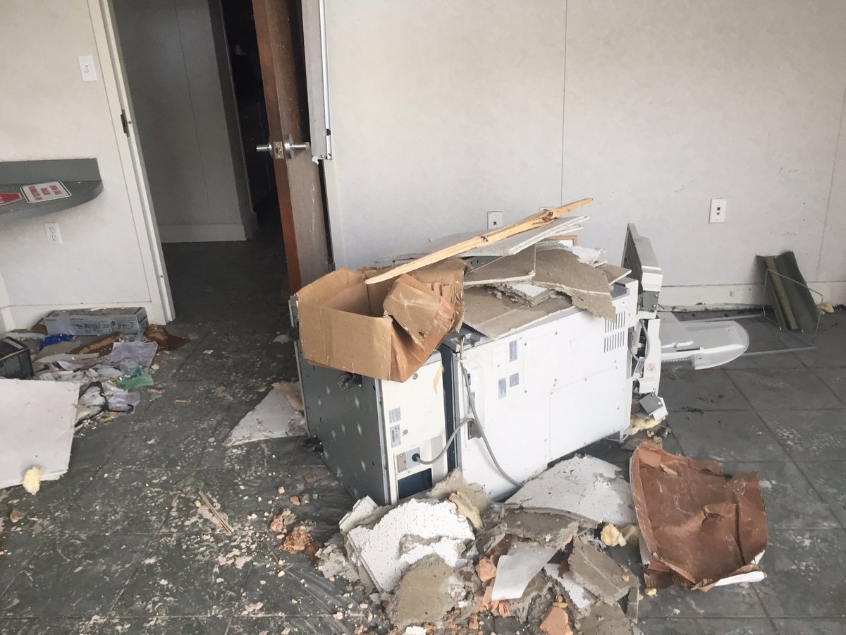 Damage left by Saturday's tornado through El Reno. This is what's left of the Frontier auto dealership office