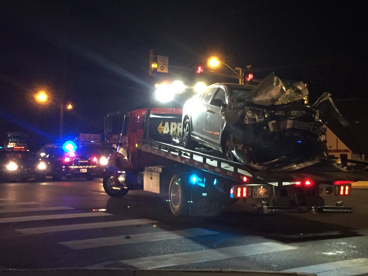 A police pursuit ends in a crash at NW 30th and Ross Ave. @OKCPD say that two people are In custody.