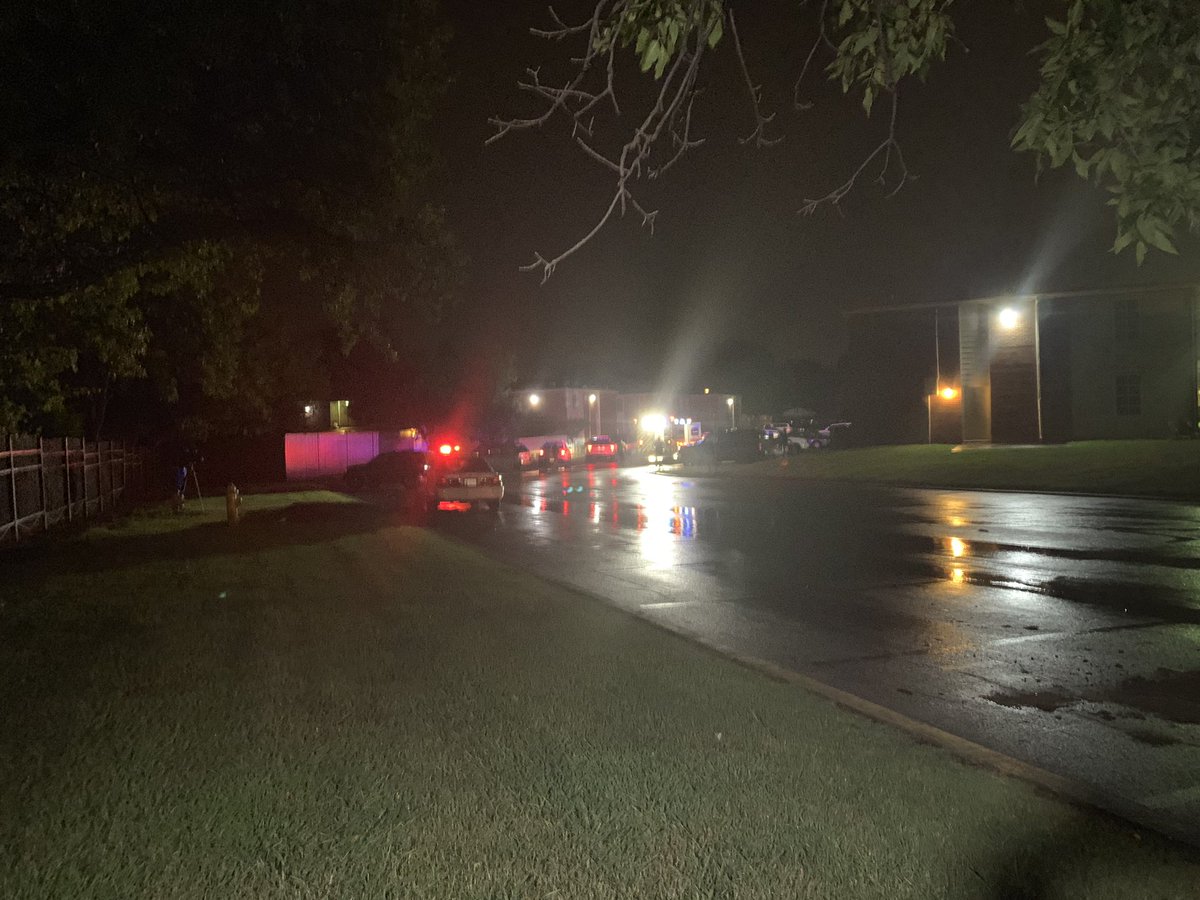 Tulsa Police are investigating at the Town Square Apts (Apache & Peoria). Two people were taken to the hospital. 