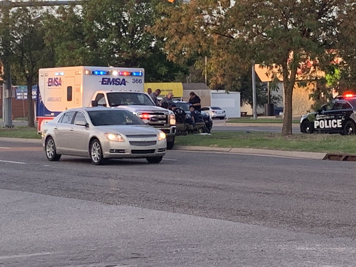 Scene of a shooting near SE 44th and Shields. @OKCFOX says one victim told officers he was shot in the knee and didn't know who shot him. @OKCFD are treating a second victim who was apparently shot in the foot. This is near SE 50th and Shields