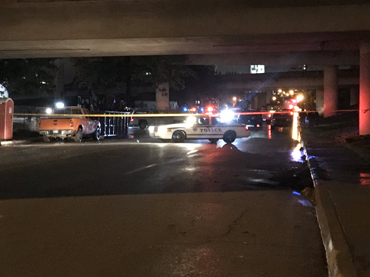 Scene of a possible shooting near 13th and Peoria. There's several officers here on scene and we can see a truck with its door open inside the police tape