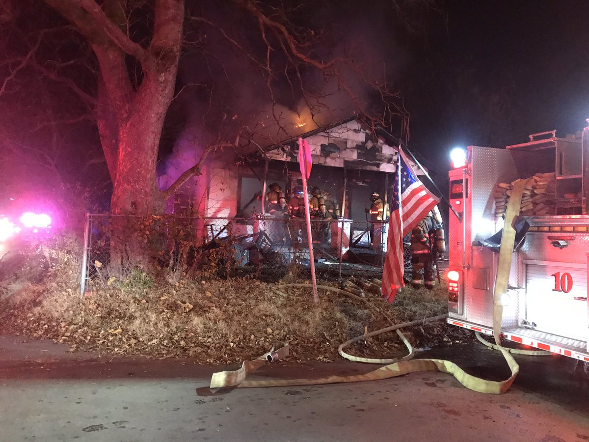 Is battling a house fire near Oklahoma and N Trenton. 