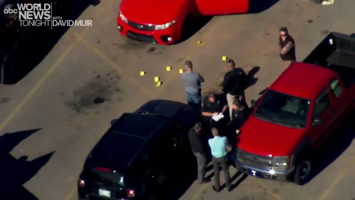 A man and woman were found dead inside a car and another man found dead in the parking lot of the Walmart in Duncan, Oklahoma, with a handgun recovered at the scene and aerial footage showing heavy police presence