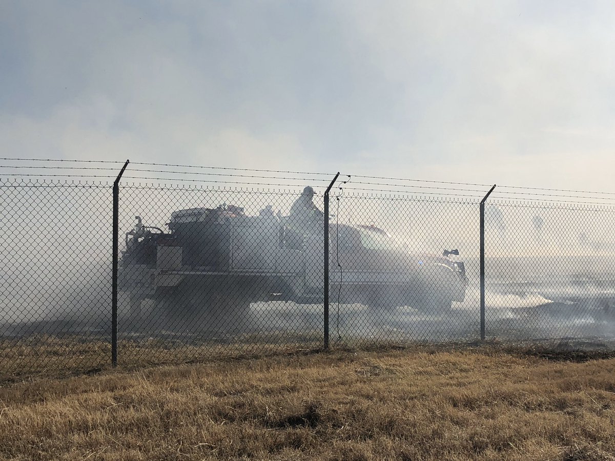 TAC 8 | Grass Fire | Firefighters from OKC and Will Rogers Airport FD have the forward progress of this fire stopped. There have been no structures damaged and the flight line of WRWA are not affected.  Crews are hitting hot spots now
