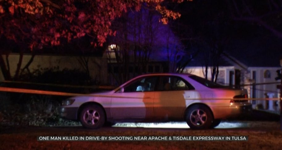 Tulsa Police say a man is dead after a drive-by shooting on West Virgin Street (near Apache and the Tisdale Pkwy). Homicide detectives interviewed at least a couple of people