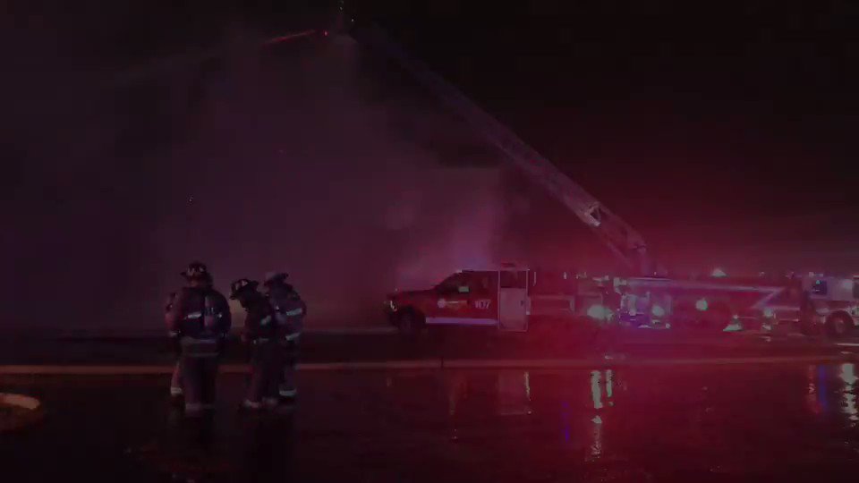 Firefighters have their hands full this morning with a 4-Alarm fire near I-240 and Sooner.  Crews are still working hard to fully extinguish this fire. 