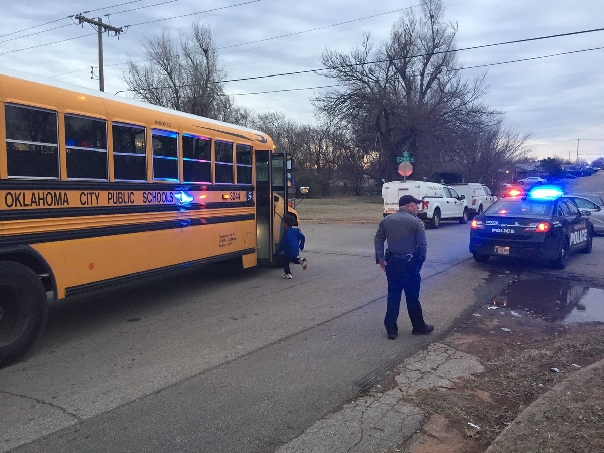 Helped kids get on their bus this morning after a triple shooting happened near the bus stop.   5 kids told that they heard the gunshots and this isn't the first time