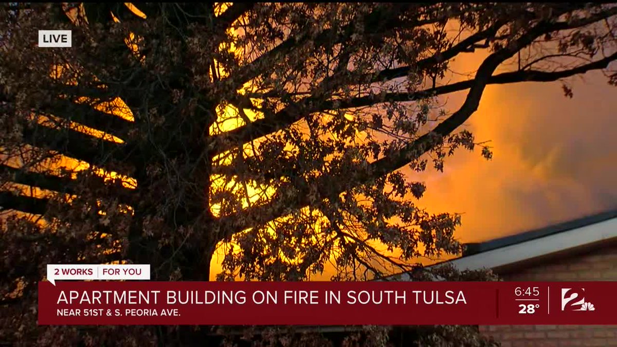 Crews Responding to Apartment Fire in South Tulsa Royal Arms Apartments near 61st and Riverside.