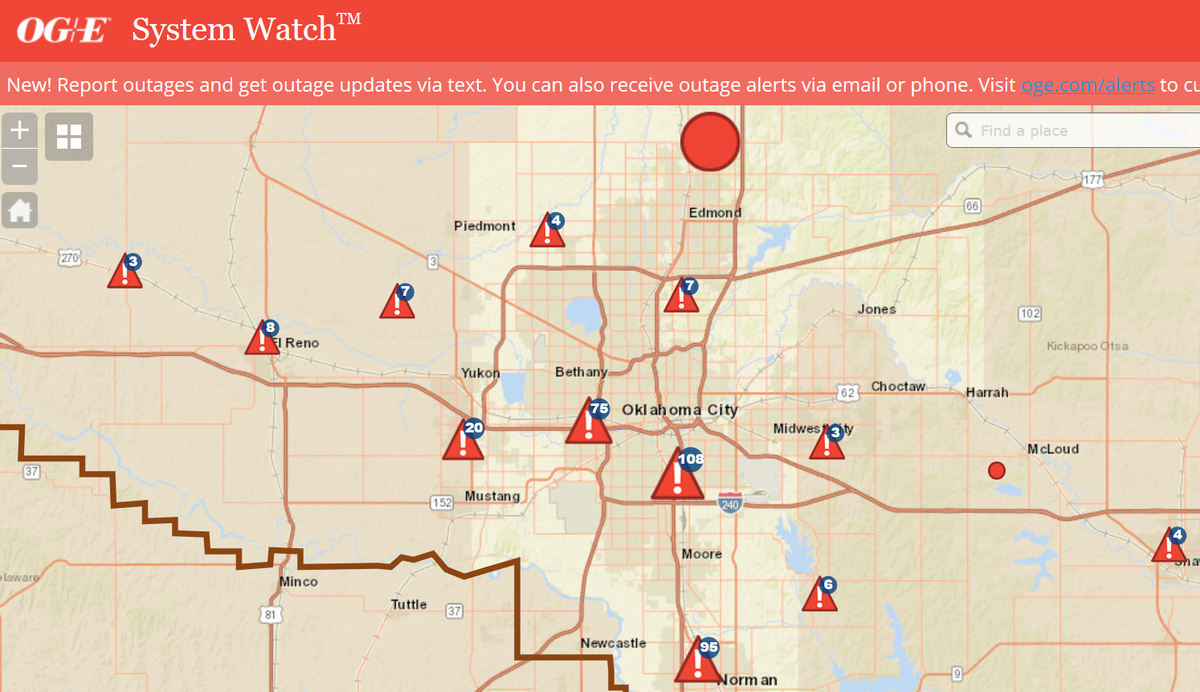 og e power outage map oklahoma Power Outage Things Are A Mess Out There After Powerful Storms og e power outage map oklahoma