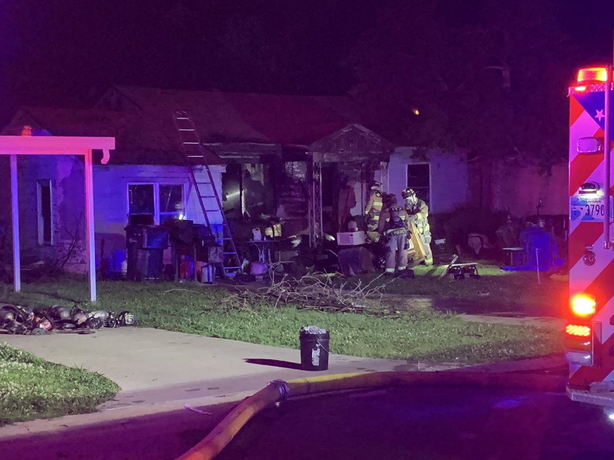 @OKCFD says a candle in the front window started a house fire near NE 44th and Prospect. Initial reports show someone was trapped inside. The homeowner was down the street at a friends house when it caught on. He told firefighters he did leave a candle burning