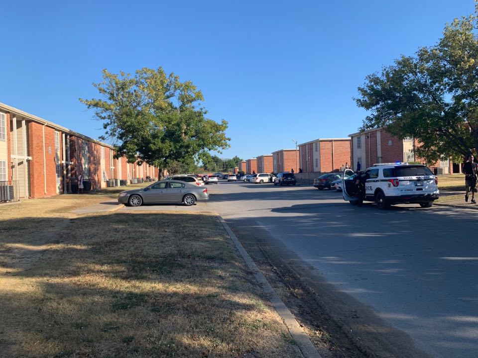 Tulsa Police Department is on scene at the Town Square Apartments investigating a shooting