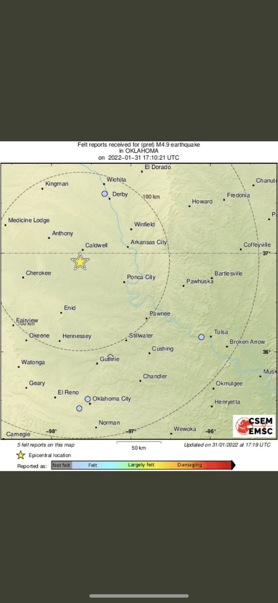 Magnitude 4.9 earthquake strikes Oklahoma