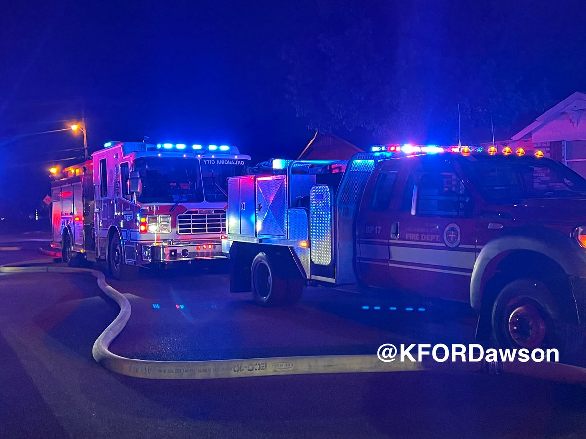 @OKCFD is investigating what led up to this house fire on the cities NortWest side. No injuries reported on scene.