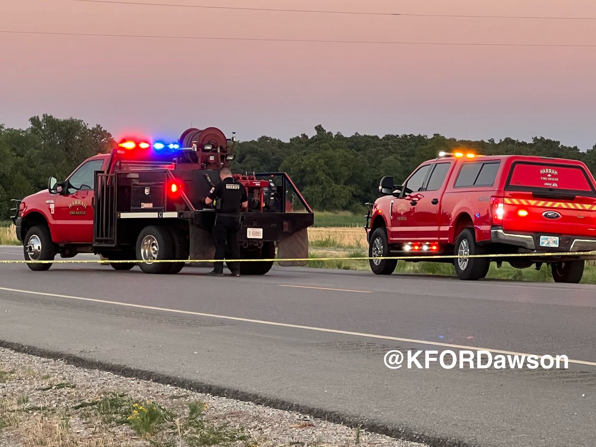 oklahoma county Sheriffs office and numerous fire agencies are investigating what led up to this deadly crash on Hwy62 involving a motorcycle. Hwy 62 is closed in both directions.  