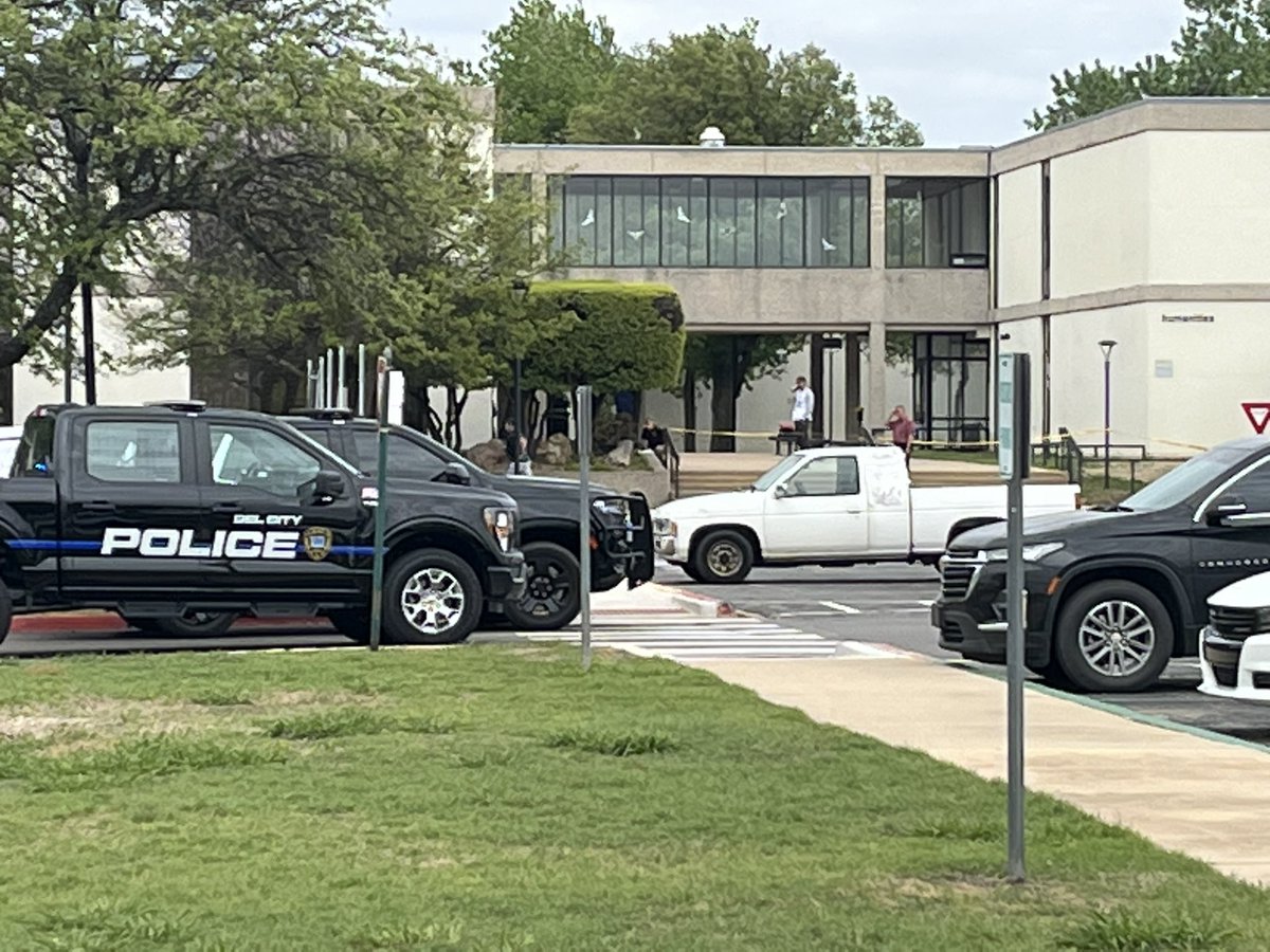 Midwest City Police investigate shooting outside humanities building at Rose State College. Police say male shot and killed another male. This stemmed from domestic situation