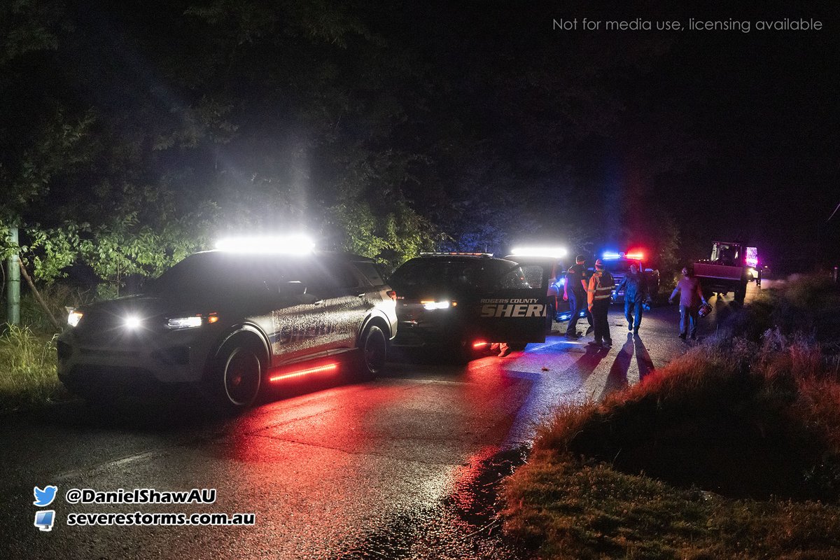 Search and rescue continues across Claremore, Oklahoma and surrounding areas following a tornado. Clearing of backroads continues with house to house searches underway. Large trees are blocking the pathway for emergency services. This is a slow and methodical process 