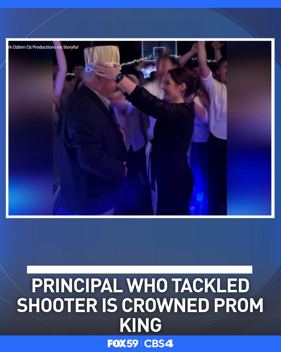 An Oklahoma principal was named his high school's prom king after he tackled a gunman who opened fire inside the school
